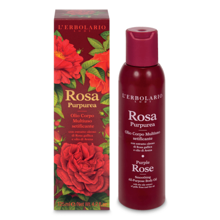 Rosa Purpúrea Aceite Cuerpo Multiuso Aterciopelante, 125 ml - L'Erbolario