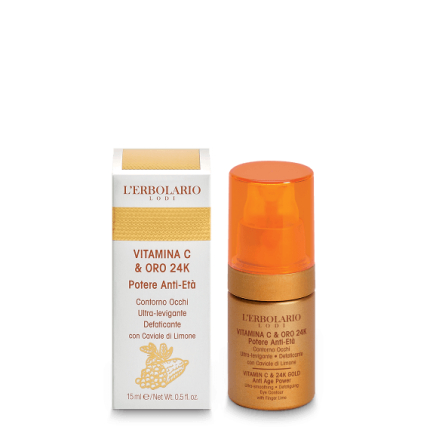 Vitamina C y Oro Contorno de Ojos, 15 ml - L'Erbolario
